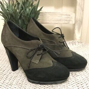 TIFFI Italian Leather Lace Up Wing Tip Heels